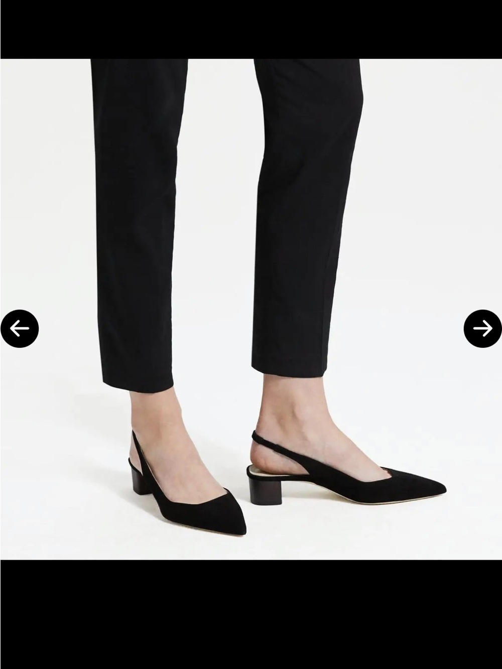 Theory Black Suede Slingback Block Heel
